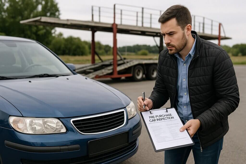 Car inspection scene