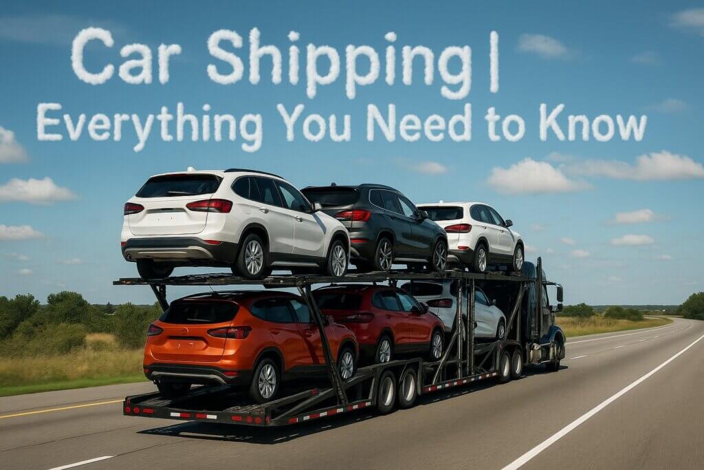 Car carrier on highway.