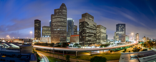 Downtown Houston sunrise