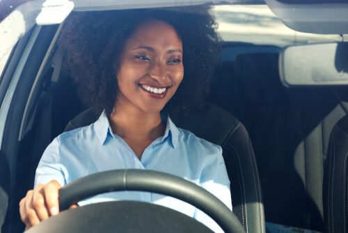 Smiling lady driver