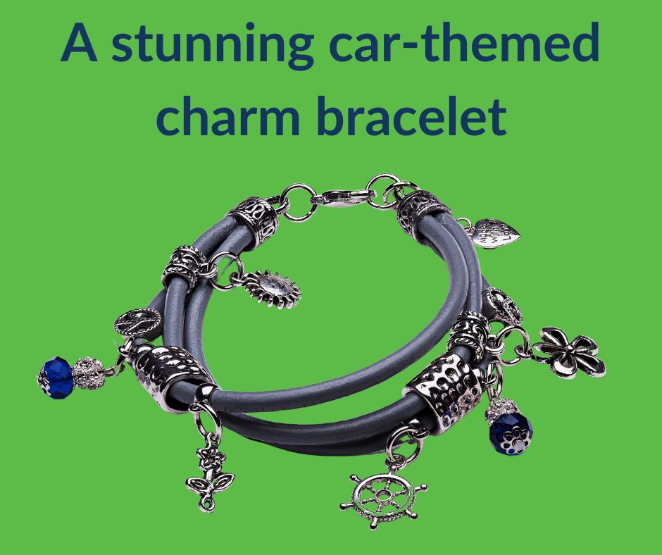 A stunning car-themed charm bracelet