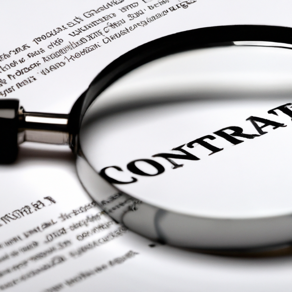 A magnifying glass over a contract