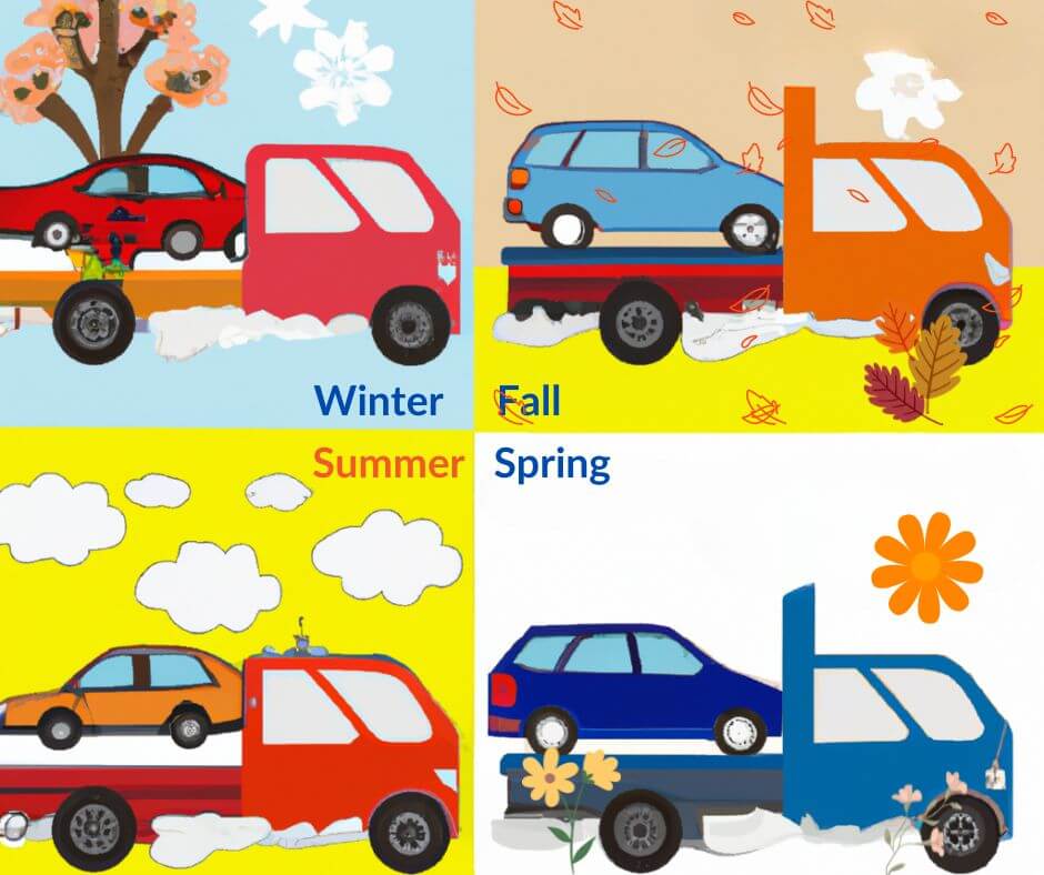 Winter, fall, summer, spring auto shipping
