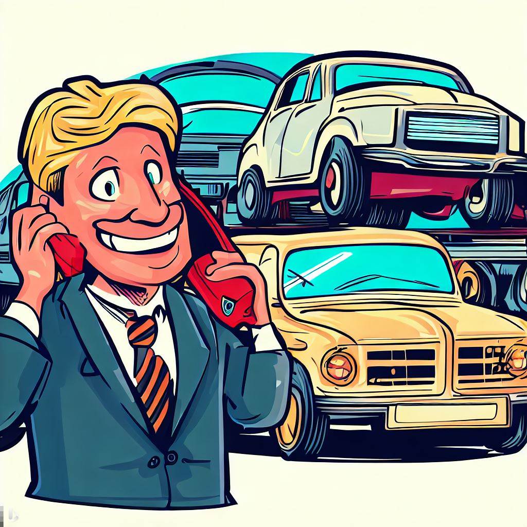 Person on a phone call with a car transport company