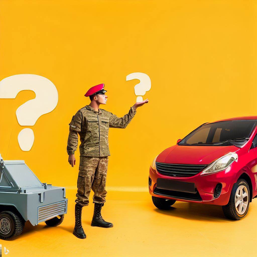 Soldier comparing different car shipping services