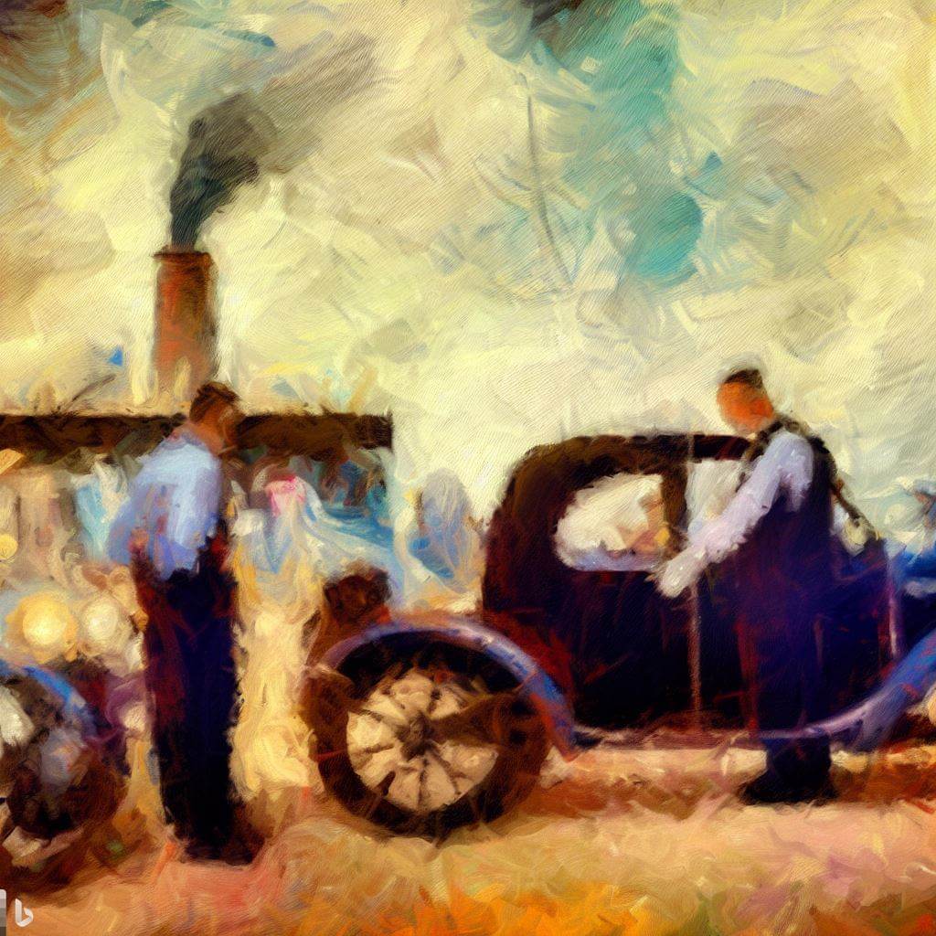 Impressionist painting illustrating the history of gas prices
