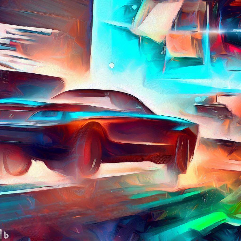 Futurism painting portraying the future of auto shipping