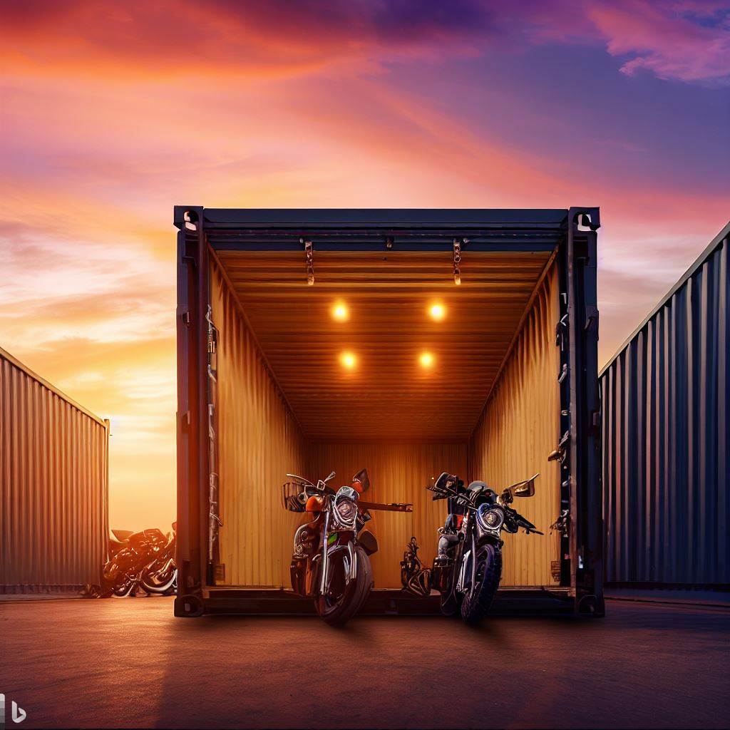 consider sharing a shipping container with other motorcycles