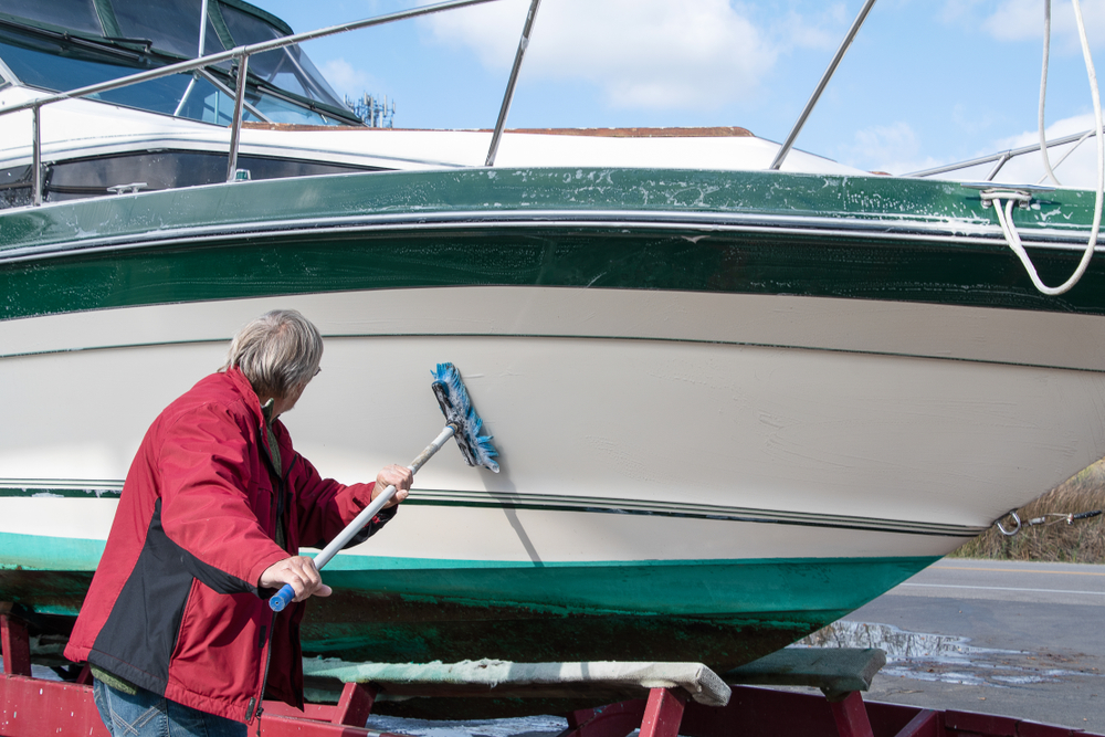 Boat being prepared for transport