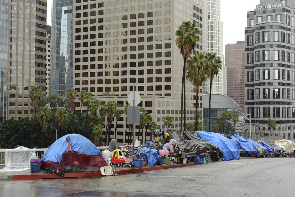 tent cities and makeshift shelters