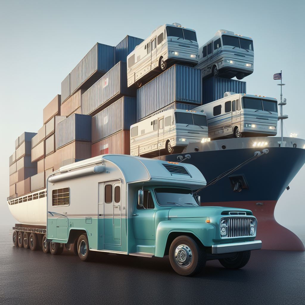 International RV Shipping Guidelines - Cargo ship transporting RVs overseas