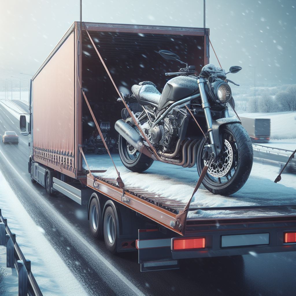 Motorbike shipping in the winter