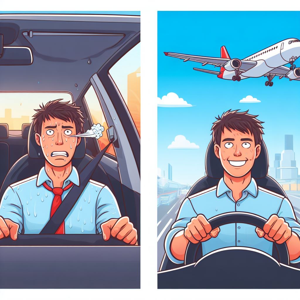 Comparison of Long-Distance Driving and Relaxed Flying