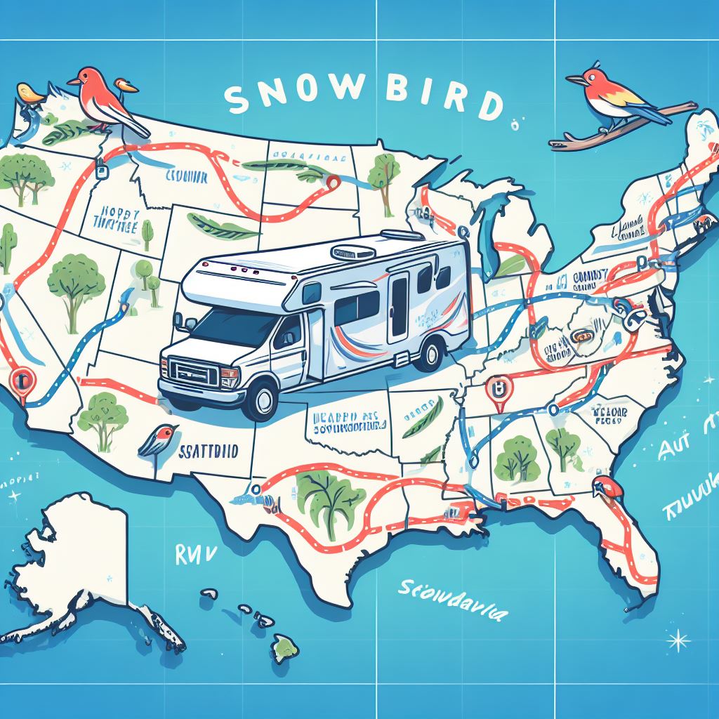 Map of popular Snowbird Auto Transport routes