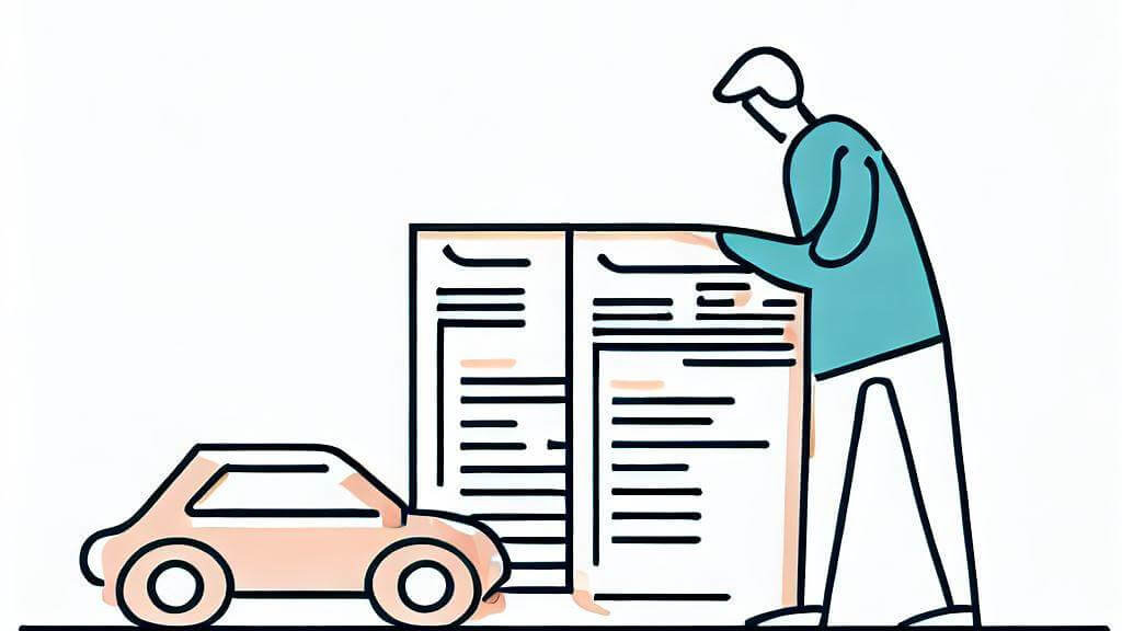 Person reviewing car insurance documents.