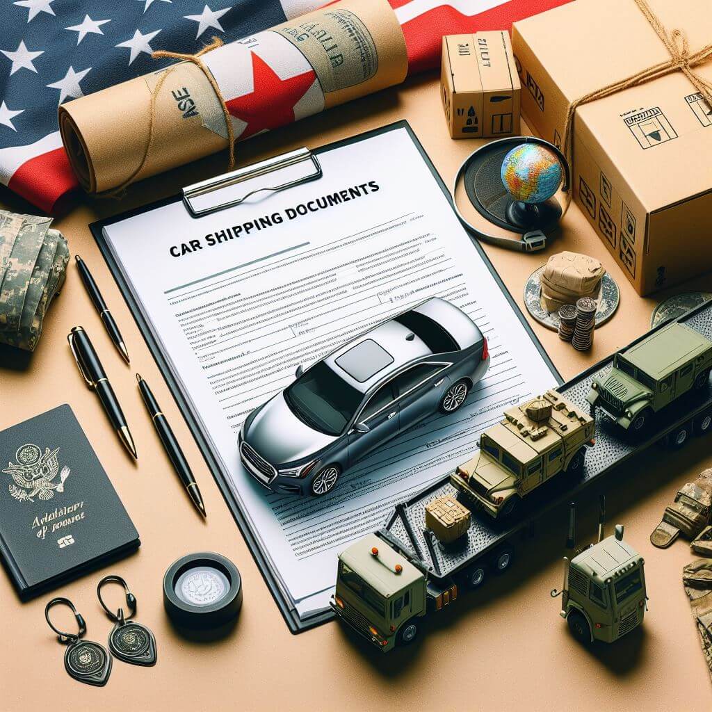 Documents like military orders and vehicle registration papers.