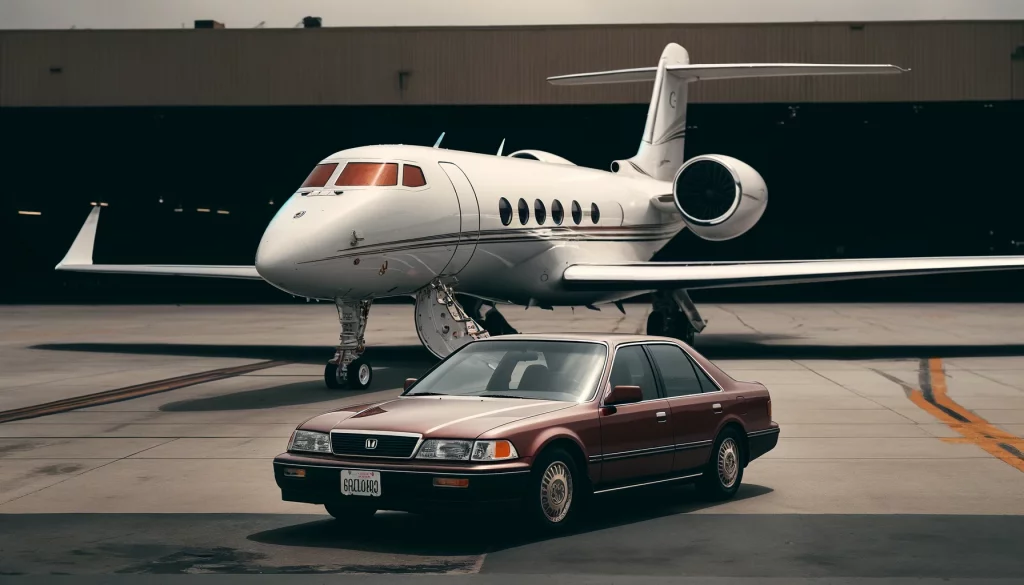 Once known for driving a 1997 Honda Accord, he juxtaposes the life of grandeur with reminders of simpler times. However, he now also enjoys the use of a $65 million Gulfstream G650ER private jet