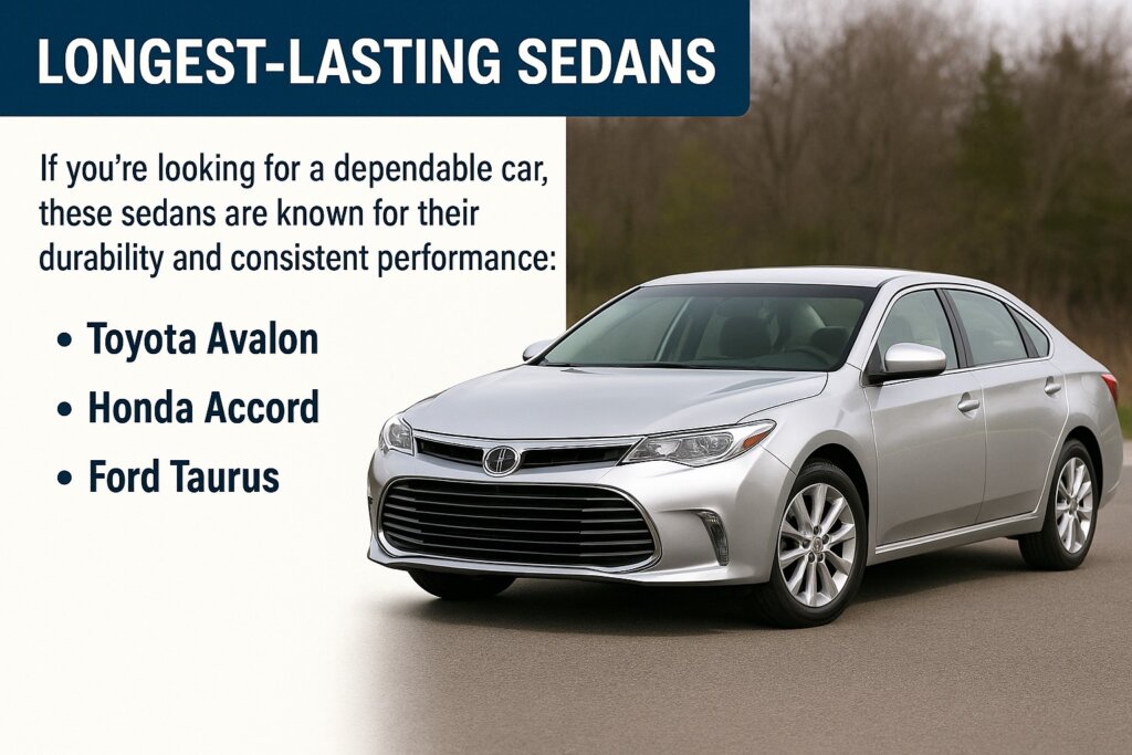 A large, long-lasting sedan as a dependable vehicle. 