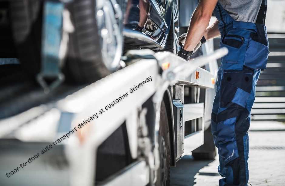 Door-to-door auto transport delivery at customer driveway